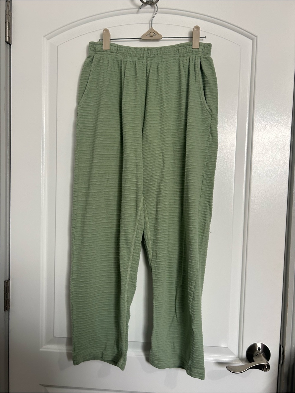 Big Bud Press Short Easy Honeycomb Wide Leg Pants Size XS Retro Lounge 70s Sage